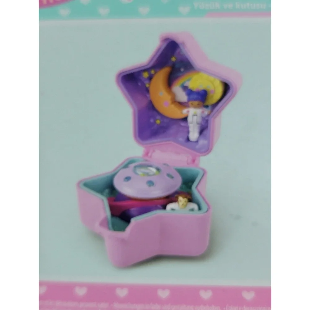 Polly Pocket Keepsake Collection Fairy Meadow Stardream Ring Kids Purple New 2pk